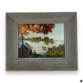 Emmett Fritz (USA 1917-1995) Lake Scene Oil/Board