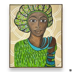 Britt Boutros Ghali LARGE O/C "Faces 31/010"