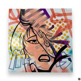 John Crash (USA B1961) Spray Paint On Metal Panel