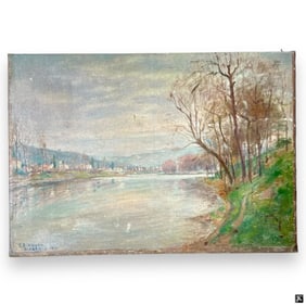 CB Arno (ITALY 19th/20th) Landscape Oil On Canvas