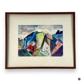 Leighton Cram (USA 1895-1981) Landscape Watercolor