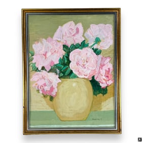 Sabina F. Watercolor Still Life Of Pink Roses