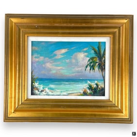 Carl Brandien (USA 1886-1965) Beach Scene Oil