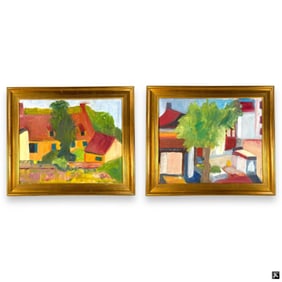 Pr Artist Unknown Townscape Oil Paintings On Canva