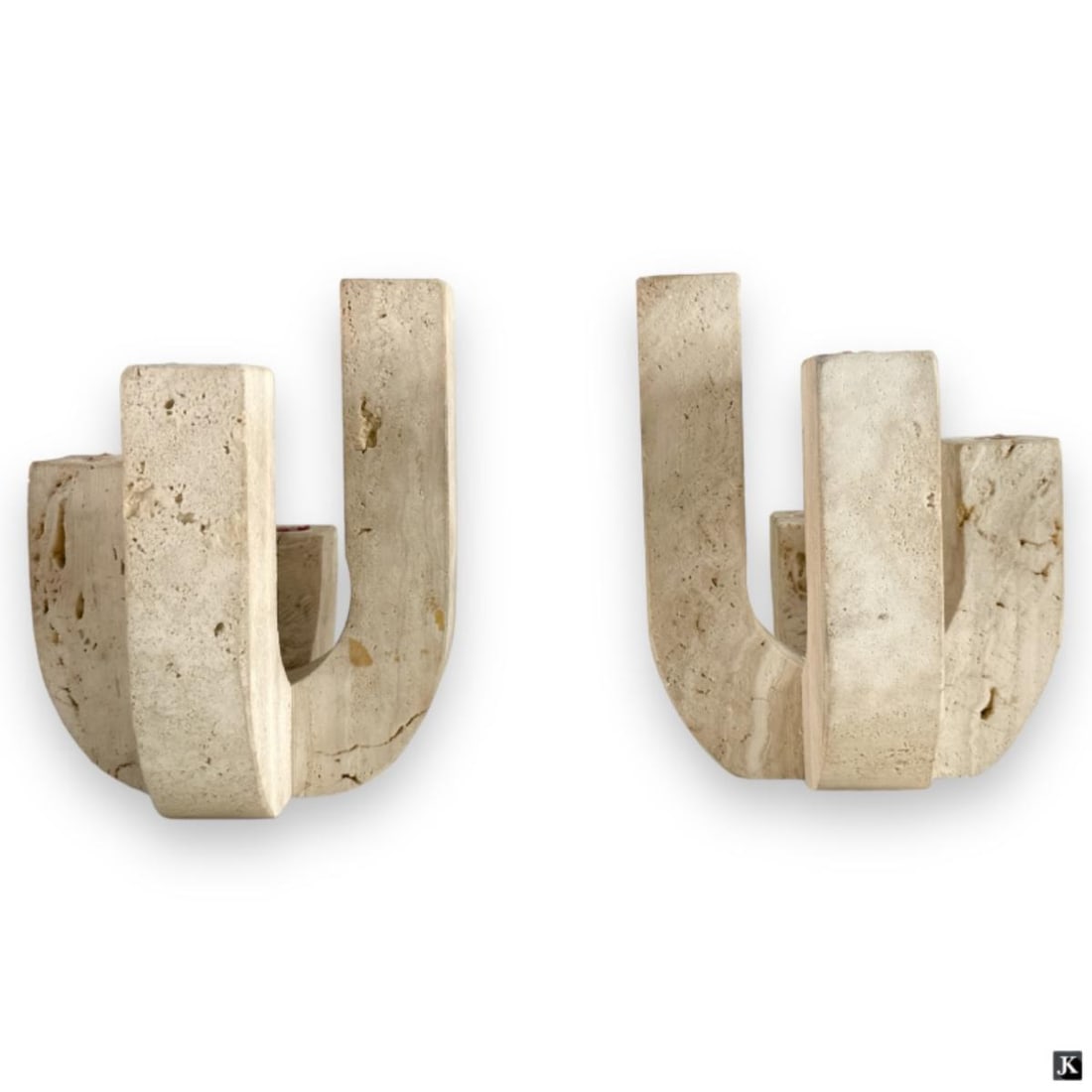 Pair Mid Century Stone Candle Holders (1 of 2)