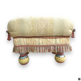 Mackenzie Childs Porcelain Foot Ottoman Stool