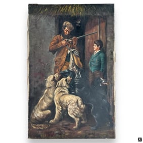 After A. R. Sharpe (19th) Hunter & Dogs Oil/Canvas