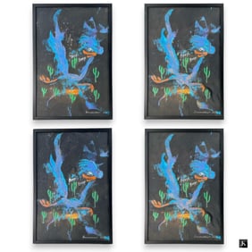 (4) Bruce Helander (USA B1947) "Road Runner" Oils