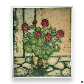 Diane Bauer (USA B1972) Watercolor On Silk Canvas