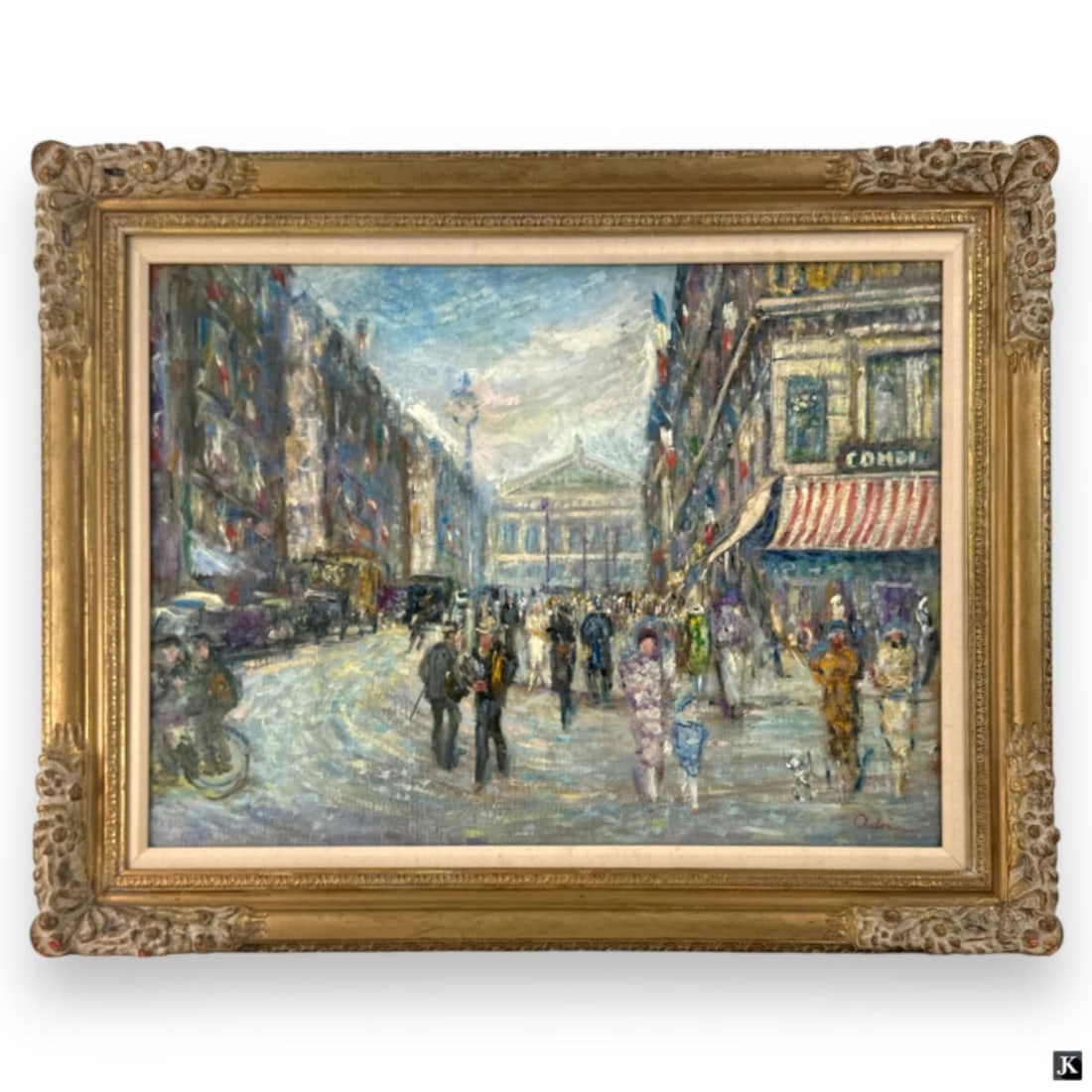 Camillo Adriani Oil on Canvas "Paris Street" (1 of 6)