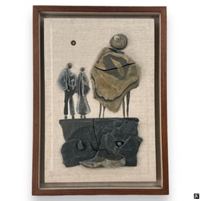 Mid-Century Decorative Natural Slate Art