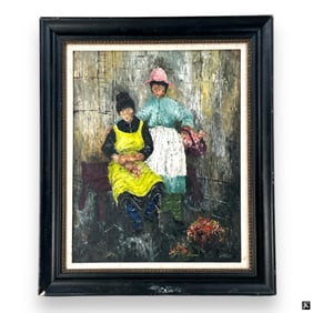 Mid Century School Oil/Canvas Signed Barrett