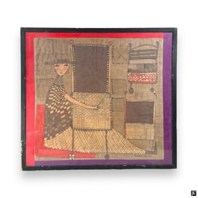 Unknown Artist Watercolor On Silk Framed