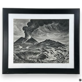 Dr. Atl (MEXICO 1875-1964) Charcoal Work On Paper