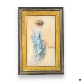 Unknown Artist Pastel Study Of Woman Framed