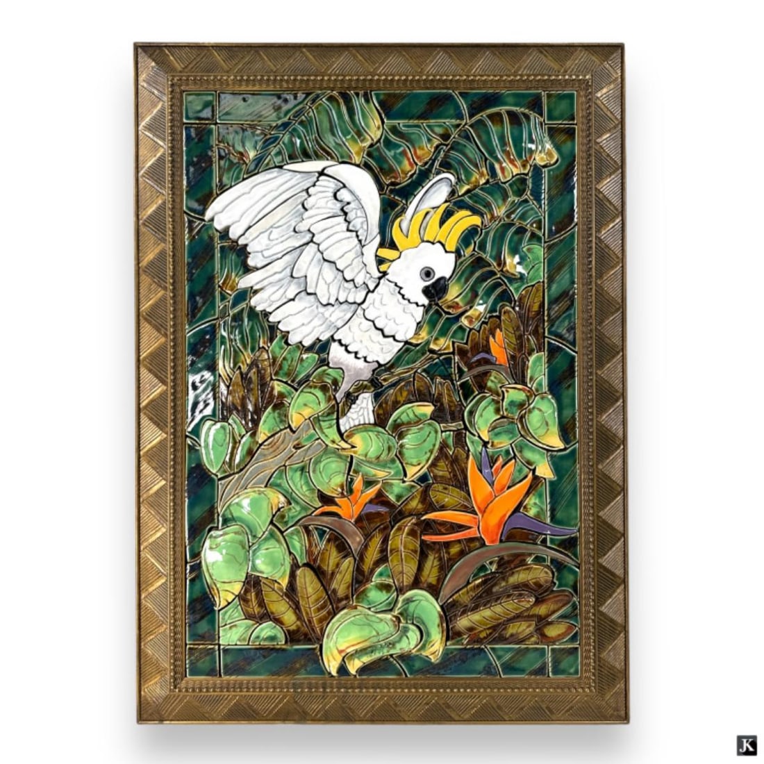 Intricate Ceramic Tile Mosiac Cockatoo Bird Framed (1 of 6)