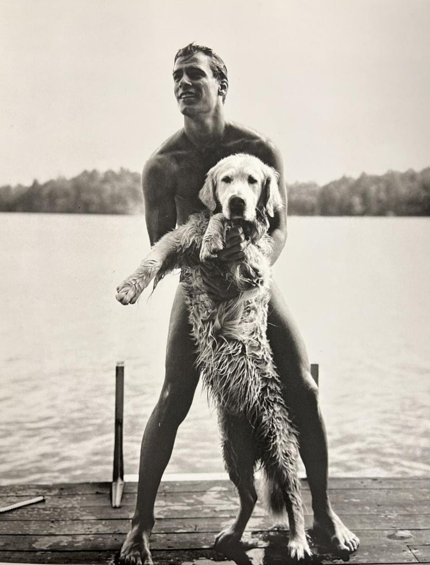 Bruce Weber, Strong man with dog, 1988: Photographer: Bruce Weber (American, b. 1946) - internationally renowned American fashion photographer best known for his racy, erotically charged imagery. Weber has shot the ad campaigns of Calvin Kl