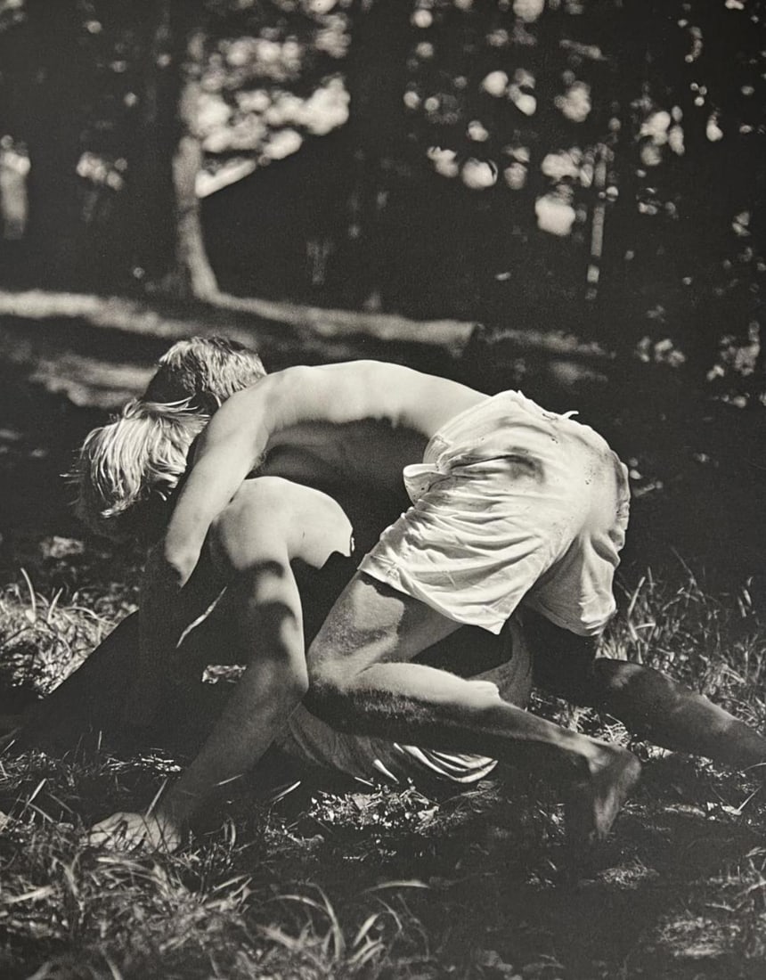 Bruce Weber, 2 boys wrestling, 1988: Photographer: Bruce Weber (American, b. 1946) - internationally renowned American fashion photographer best known for his racy, erotically charged imagery. Weber has shot the ad campaigns of Calvin Kl