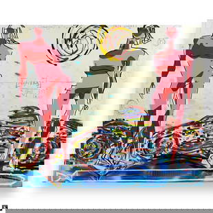 Brendan Murphy (USA 20th/21st) Oil On Canvas: Brendan Murphy (AMERICAN / NEW YORK / CALIFORNIA / FLORIDA, 20th/21st Century) original oil painting on canvas having an abstract design depicting nude females. Measures approx. 60" height x 72" width