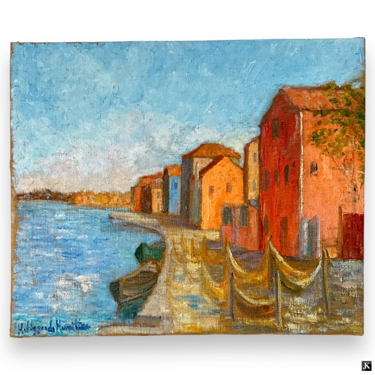 Hildegarde Hamilton Oil on canvas "Venice, Italy" (1 of 4)