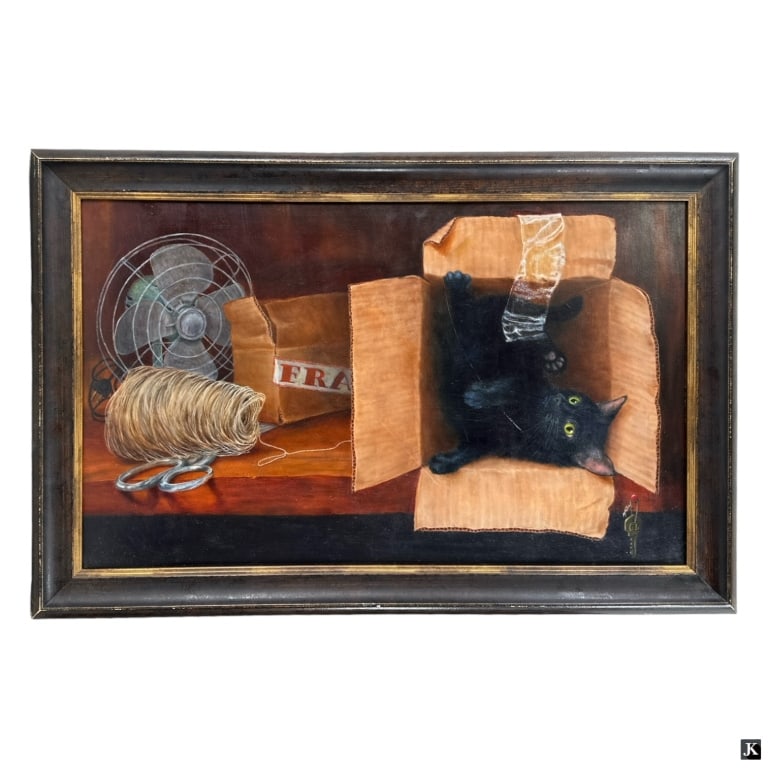 George Love Trompe l'Oeil Oil/Board "Fragile" (1 of 5)