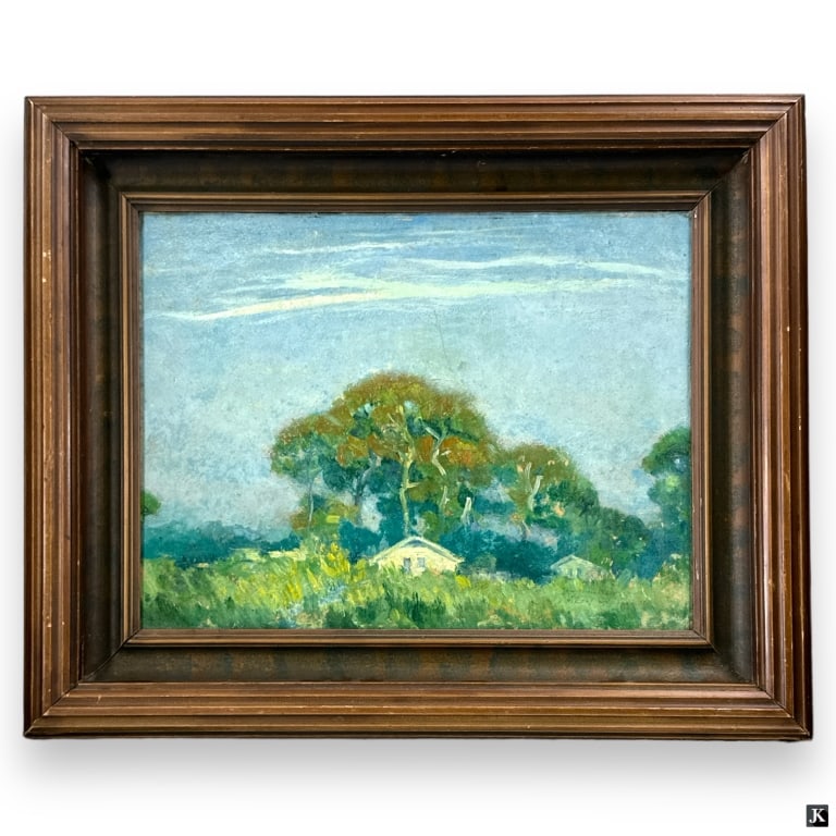 Jean Schroeder (20C) Oil/Board "Our Florida Home": Jean Schroeder (20C) Oil on Board "Our Florida Home" Titled and signed lower right. Good condition. Measures 12" x 16", frame measures 17-3/4" x 21-3/4".JD/B13/SH:13A