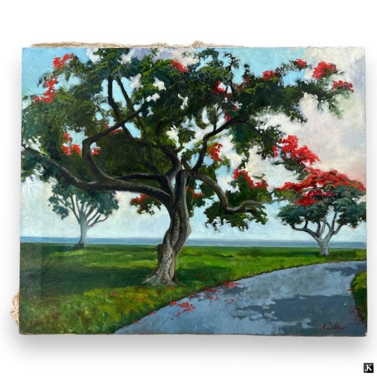 Signed Walker Landscape Oil Painting On Canvas (1 of 5)