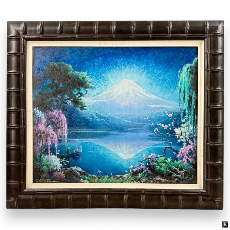 Carl Brandien (USA 1886-1965) Mt Fuji Oil/Board (1 of 6)