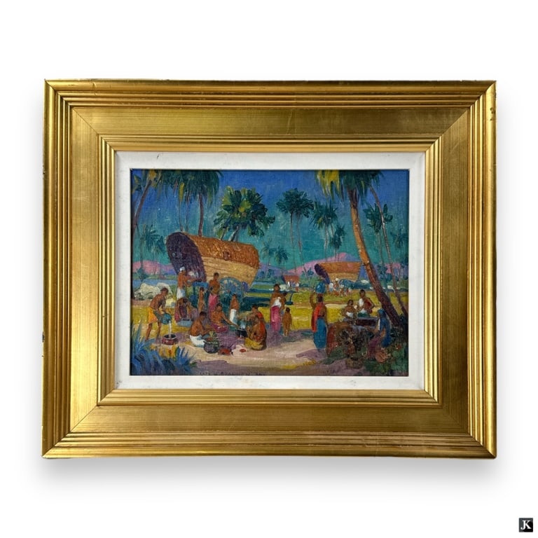 Carl Brandien Oil/Canvasboard "India" (1 of 5)