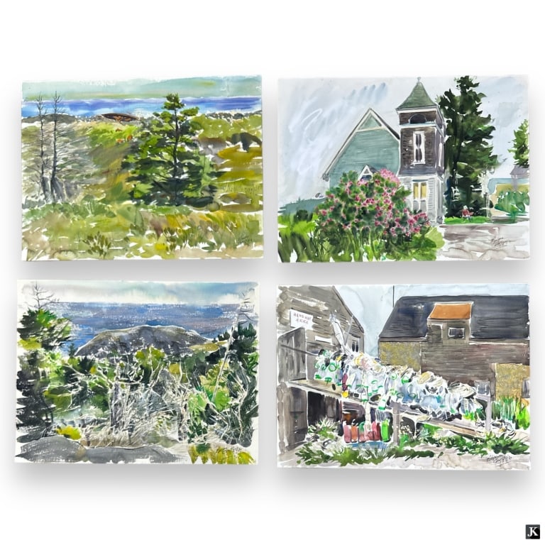 Edward Christiana Four (4) Watercolor/Paper (1 of 6)