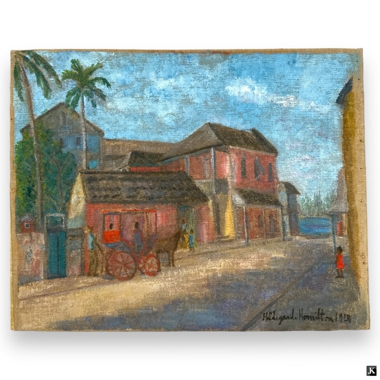 Hildegarde HAamilton (USA 1898-1970) Townscape Oil (1 of 6)