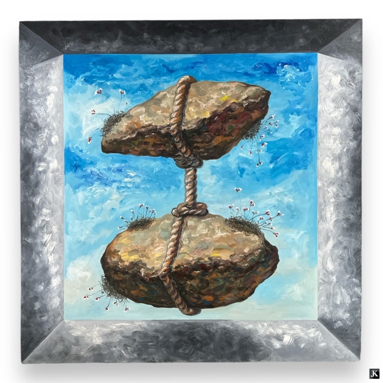 Signed Wilfredo Bonceli Large Oil Painting Canvas (1 of 6)