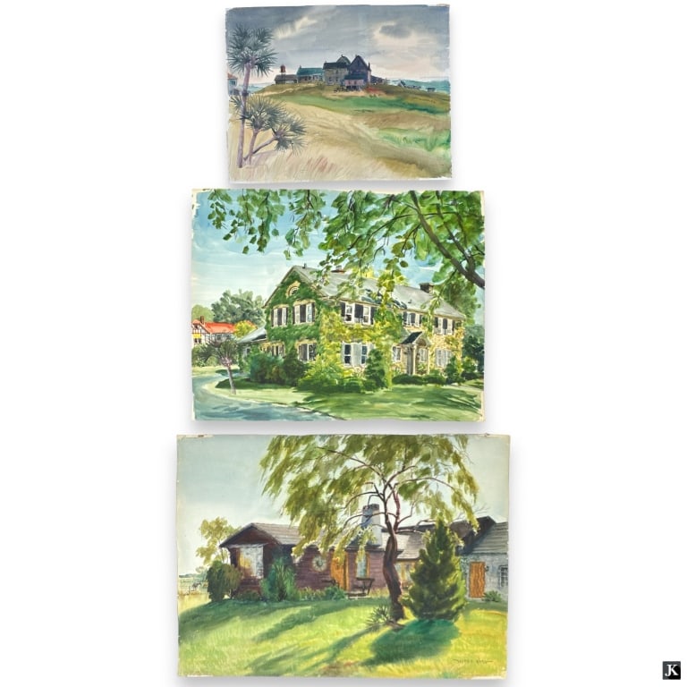 Three Wilfred Berg Florida Watercolors (1 of 5)