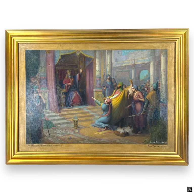 Carl Brandien (USA 1886-1965) 1917 Oil On Canvas (1 of 7)