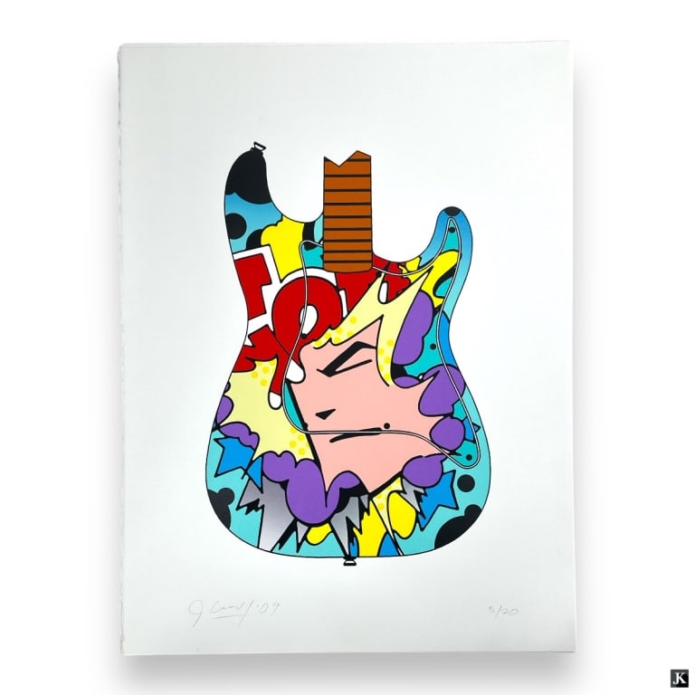 John "Crash" Matos, Lithograph, Face Guitar (1 of 3)