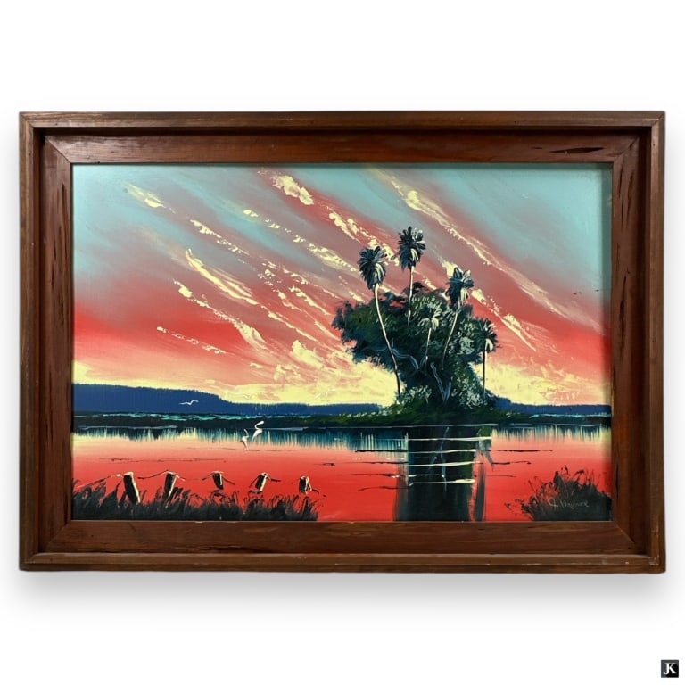 John Maynor Oil/Board "Florida 'Fire Sky' Sunrise" (1 of 6)
