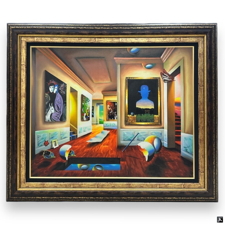 Ferjo LE Giclee on Canvas "Interior with Magritte" (1 of 6)