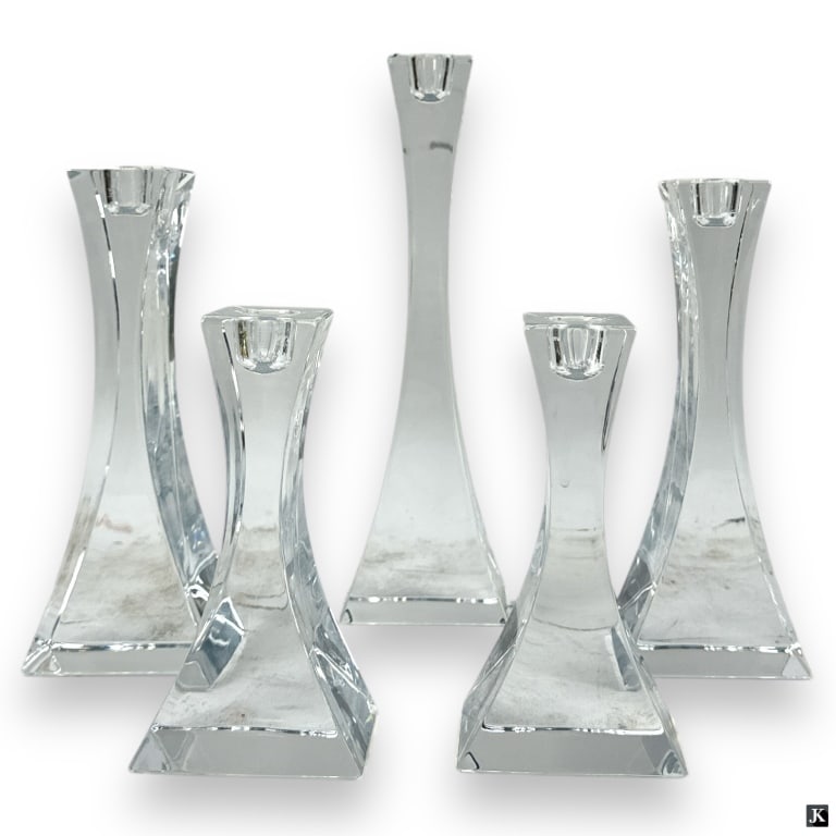 Five (5) Mikasa Platinum Crystal Candleholders (1 of 4)