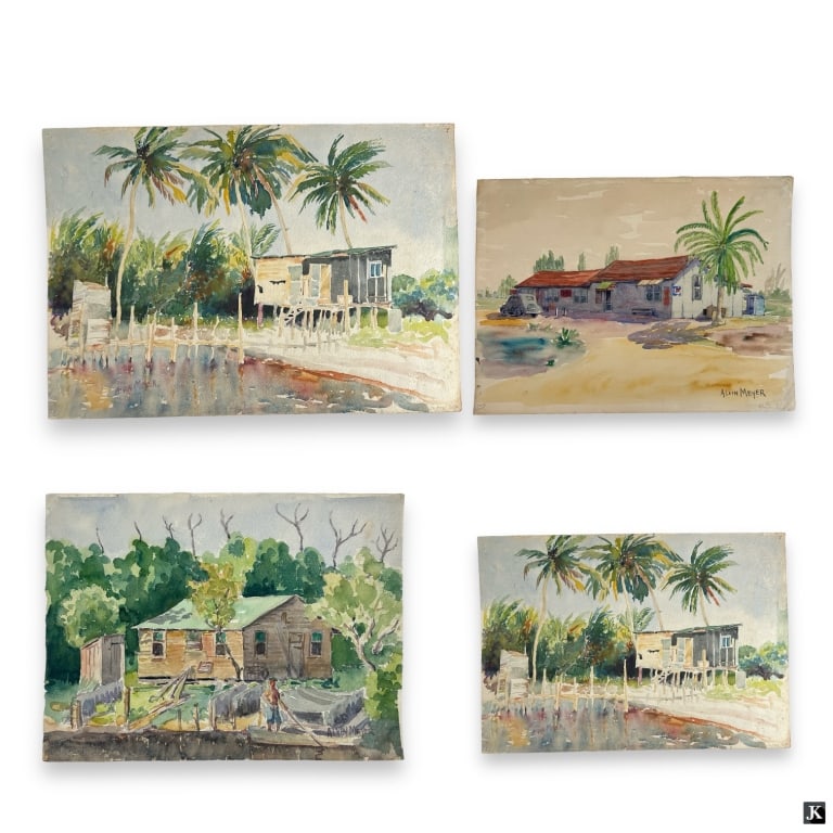 Alvin Meyer 4 Watercolors Florida Scenes (1 of 6)