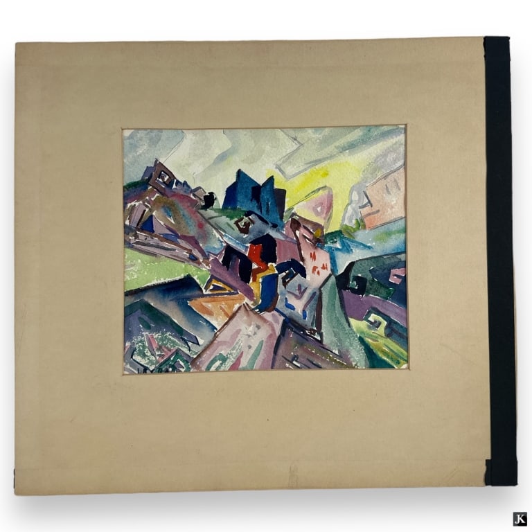 Leighton R. Cram Watercolor "Mountain Landscape" (1 of 4)