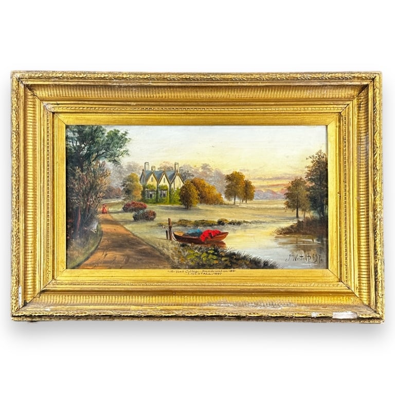 John Westall (UK 19th C) "York Cottage" Oil/Canvas (1 of 6)