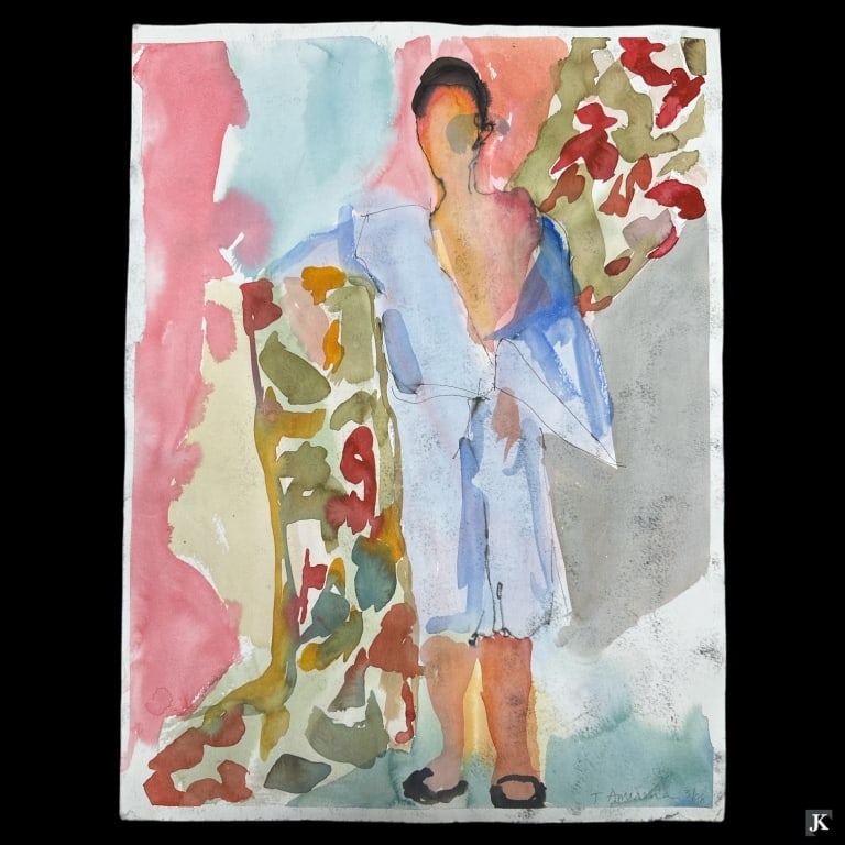 Water Color On Paper Painting Tina Amarena (NY). (1 of 3)