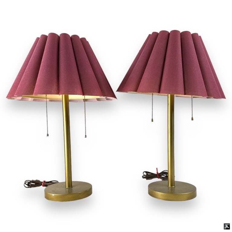 Pair Modern Brass Table Lamps (1 of 2)