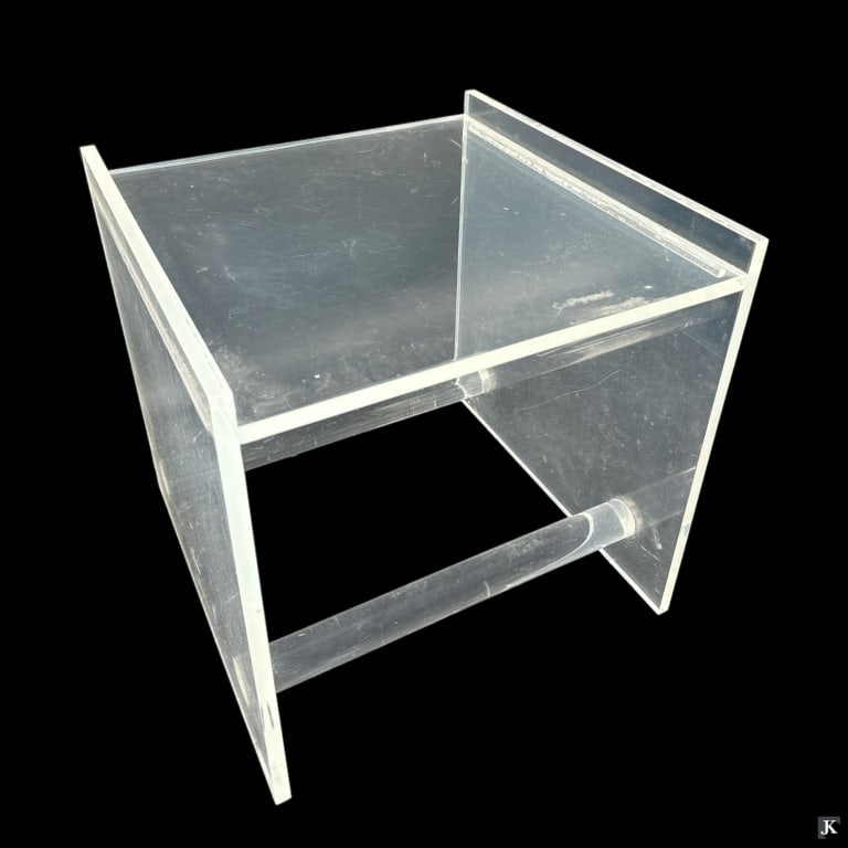 Modernist Clear Acrylic Side End Table (1 of 2)