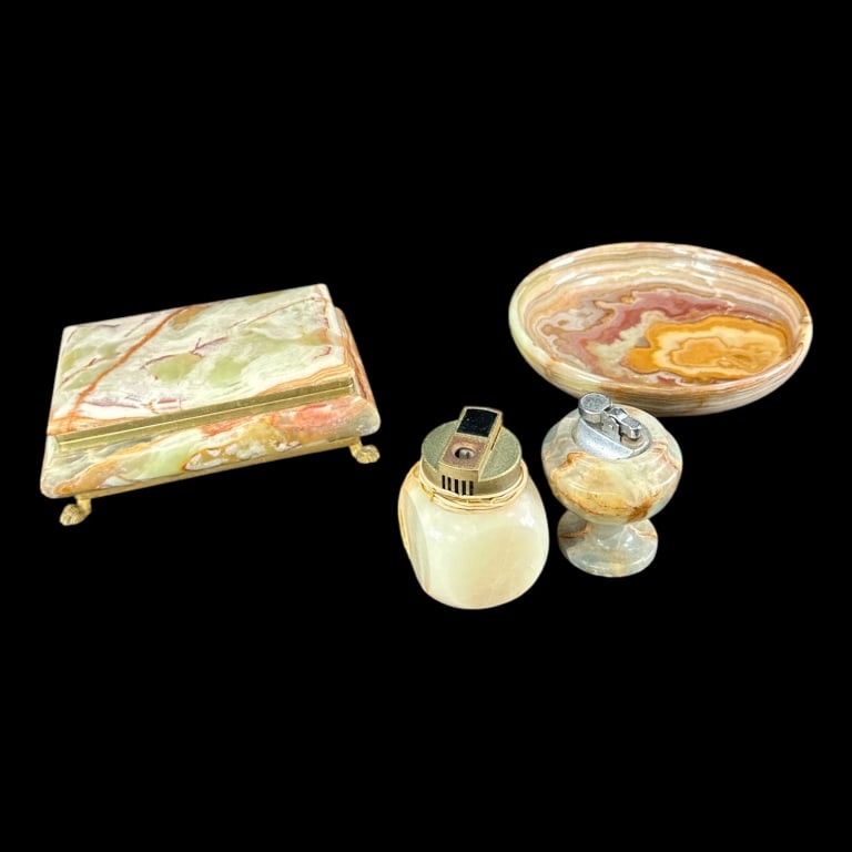 4 Piece Lot Of Vintage Green Onyx Items (1 of 5)