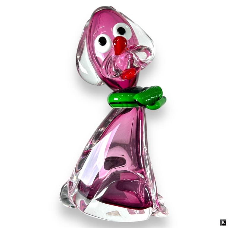 Formia Murano Art Glass Dog Sculpture: Formia Murano Art Glass Dog Sculpture. Clear label affixed to bottom. Good condition. Measures 11-1/2". 32S***All items must be removed from the auction house within seven business days following the 