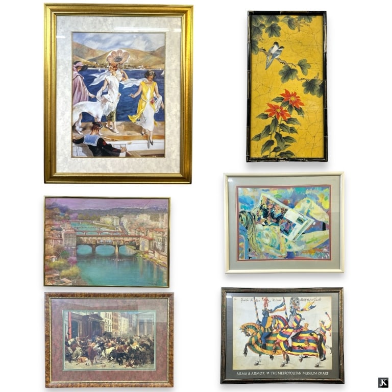 Lot Of 6 Various Artist Art Prints Framed (1 of 10)