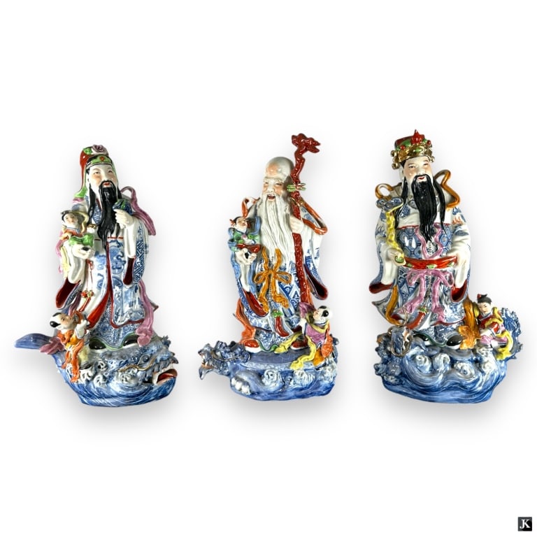 Set Republic Chinese 3 Lucky Star Gods Sculptures (1 of 7)
