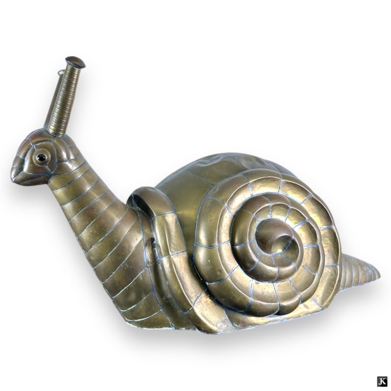 Vintage Brass Large Snail Sculpture (1 of 3)
