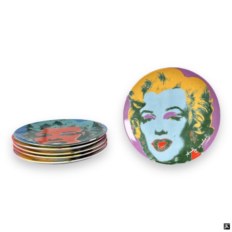 6 Block Andy Warhol Marilyn Monroe Coupe Plates (1 of 3)